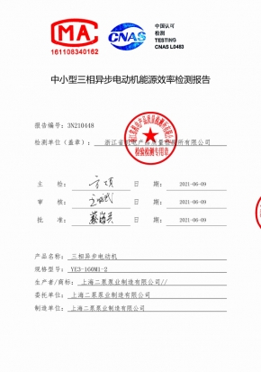 電機（jī）能效（xiào）報告YE3-160M1-2