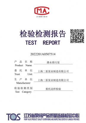 排汙泵檢（jiǎn）測報告50WQ15-15-1